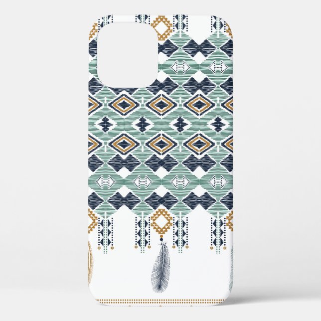 American north indian geometry seamless border. Na Case-Mate iPhone Case (Back)
