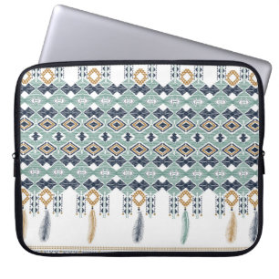 American north indian geometry seamless border. Na Laptop Sleeve