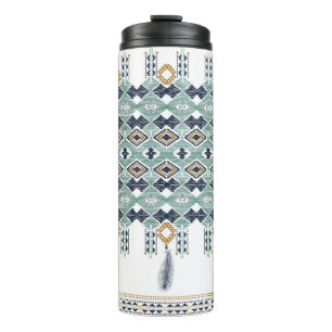 American north indian geometry seamless border. Na Thermal Tumbler