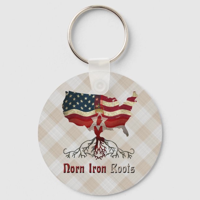American Northern Irish Roots   Keychain (Front)