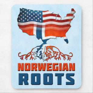American Norwegian Roots Mousemat Mouse Pad