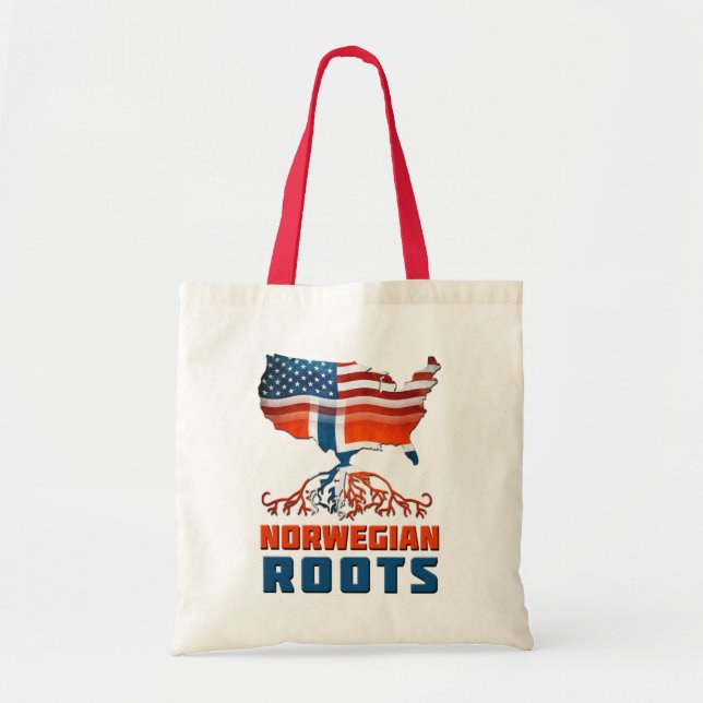 American Norwegian Roots Tote Bag (Front)