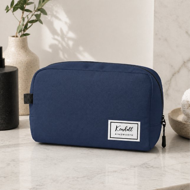 American Nostalgia Classic Simple Minimal Blue Dopp Kit (Creator Uploaded)
