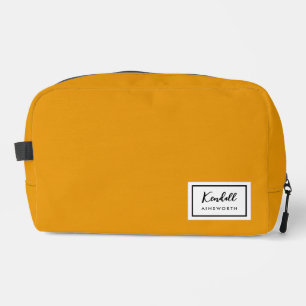 American Nostalgia Classic Simple Minimal Mustard Dopp Kit