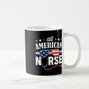 American Nurse 4th Of July Patriotic Usa Flag Nurs Coffee Mug