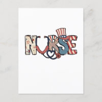 American Nurse 4th of July Patriotic USA Flag Nurs