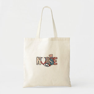 American Nurse 4th of July Patriotic USA Flag Nurs Tote Bag