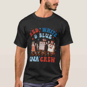 American Nurses Cna Crew Nurse 4th Of July Red Whi T-Shirt