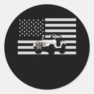 American Off Roading Off Road USA Flag Classic Round Sticker