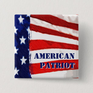 American Patriot 2 Inch Square Button
