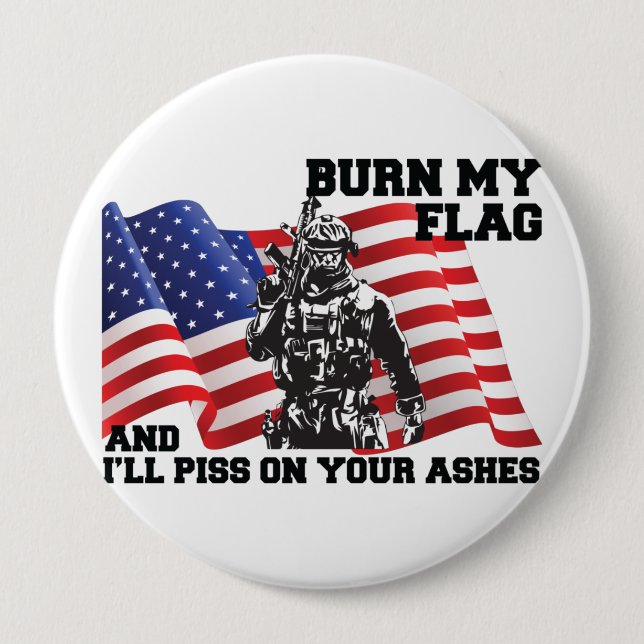 American Patriot  4 Inch Round Button (Front)