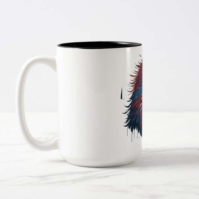 American patriot bald eagle Two-Tone coffee mug (Left)