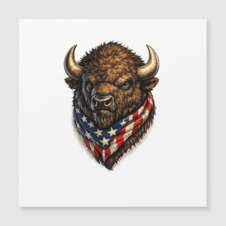 American Patriot Buffalo Head Graphic magnet card.