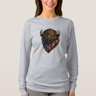 American Patriot Buffalo Head Graphic T-Shirt