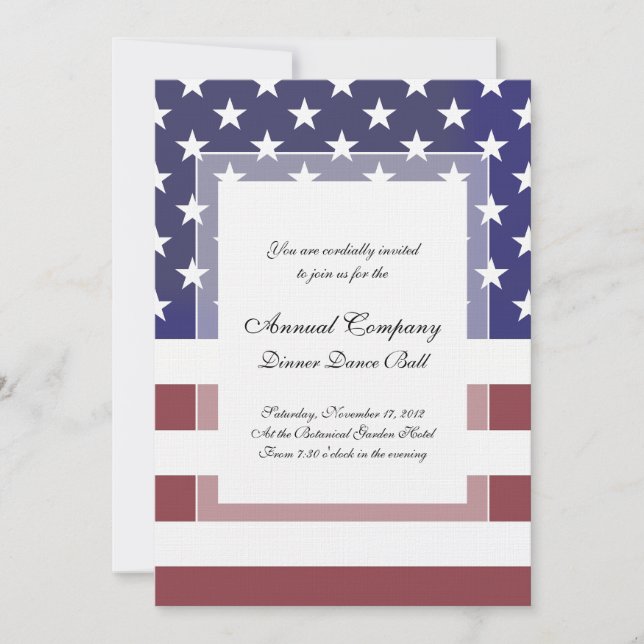 American Patriot Classic Stars and Stripes US Flag Invitation (Front)