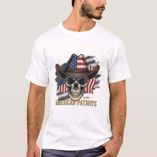 American Patriot Cowboy Skull - USA Flag classic T T-Shirt