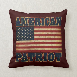 American Patriot Flag Throw Pillow