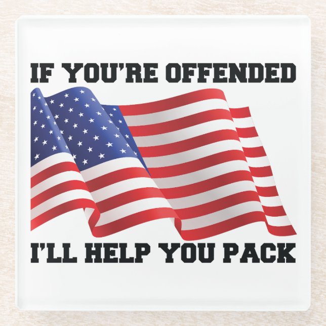 American patriot glass coaster (Front)