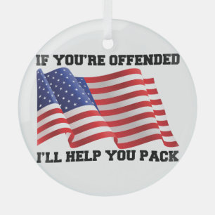 American patriot glass ornament