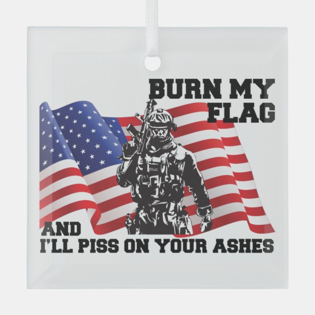 American Patriot Glass Ornament (Front)