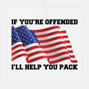 American patriot metal ornament