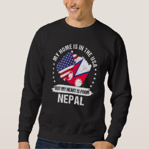 American Patriot Nepal Flag American Nepalese Root Sweatshirt