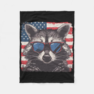 American Patriot Raccoon Shirt 4th Of July Lovers Fleece Blanket