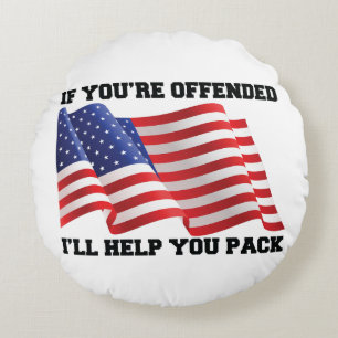 American patriot round pillow