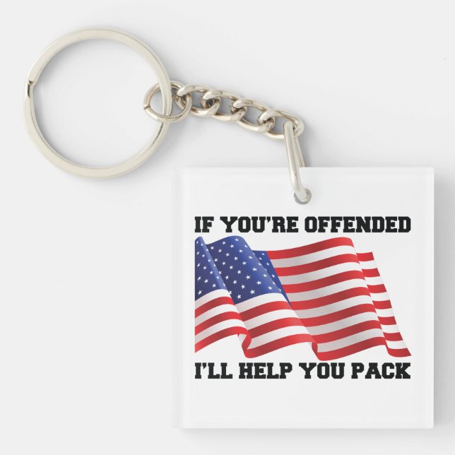 American patriot throw pillow keychain (Front)