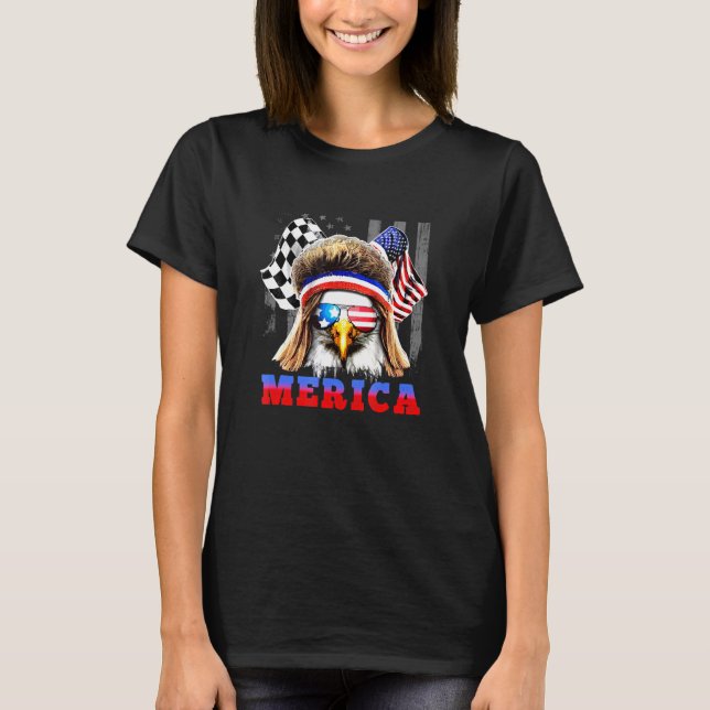 American Patriotic Bald Eagle Merica T-Shirt (Front)