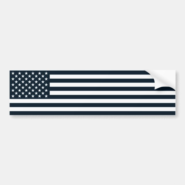 American Patriotic Black & White Flag Bumper Sticker (Front)