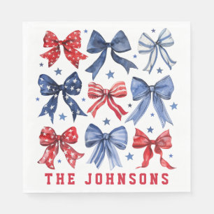 American Patriotic Bows Personalized Napkin