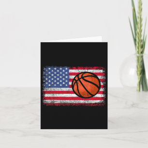 American Patriotic Bysketbyll 4th Of July Us Flag Card