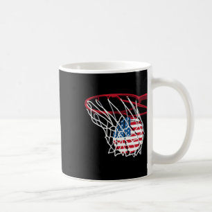 American Patriotic Bysketbyll 4th Of July Us Flag Coffee Mug