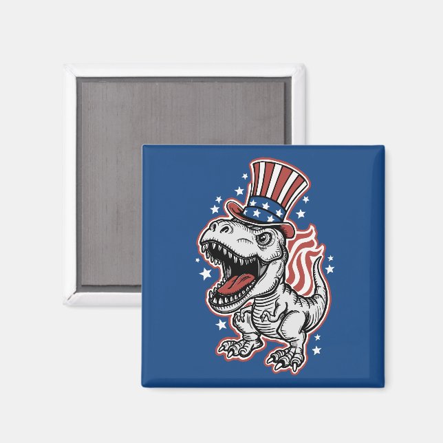 American Patriotic Dinosaur Magnet (Front/Back)