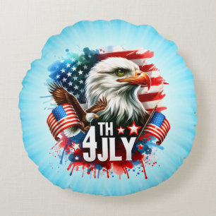 American Patriotic Eagle Sublimation-61905 Round Pillow