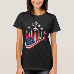 American Patriotic Fighter Jets Usa Flag 4th Of Ju T-Shirt