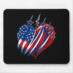 American Patriotic Fighter Jets USA Flag 4th of Mouse Pad
