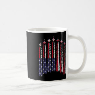 American Patriotic Fighter Jets Usa Flag Waving 4t Coffee Mug