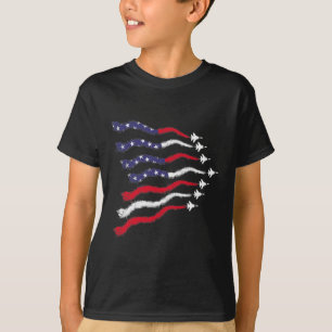 American Patriotic Fighter Jets Usa Flag Waving 4t T-Shirt