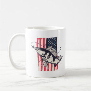 American Patriotic Fishing Fourth of July Coffee Mug