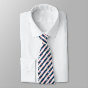 American Patriotic Stars and Stripes Pattern Tie