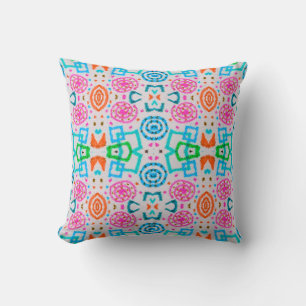 American pattern. Ikat seamless print. Fashion che Throw Pillow