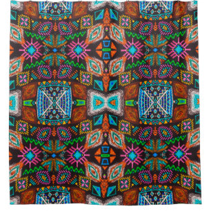 American pattern. Ikat seamless print. Indian desi
