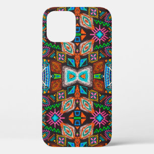 American pattern. Ikat seamless print. Indian desi iPhone 12 Case