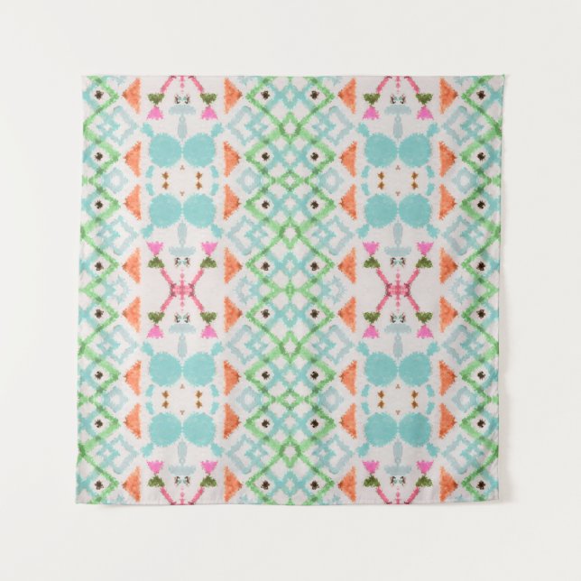 American pattern. Ikat seamless print. Vintage per Tapestry (Front)