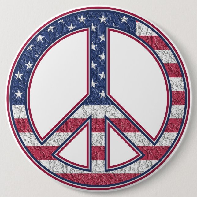 American Peace 6 Inch Round Button (Front)