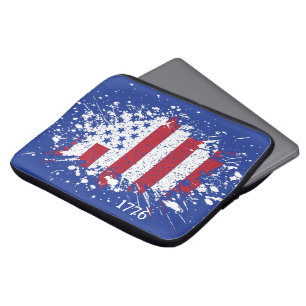 American Peace Flag 1776 American State National L Laptop Sleeve