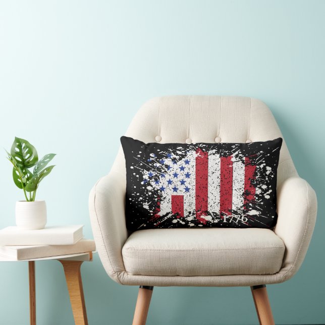 American Peace Flag 1776 American State National L Lumbar Pillow (Chair)