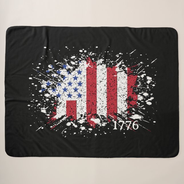 American Peace Flag 1776 American State National S Sherpa Blanket (Front (Horizontal))